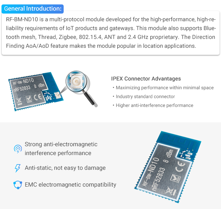 Advantages of Nordic nRF52833 RF-BM-ND10 Advantages of Nordic nRF52833 RF-BM-ND10