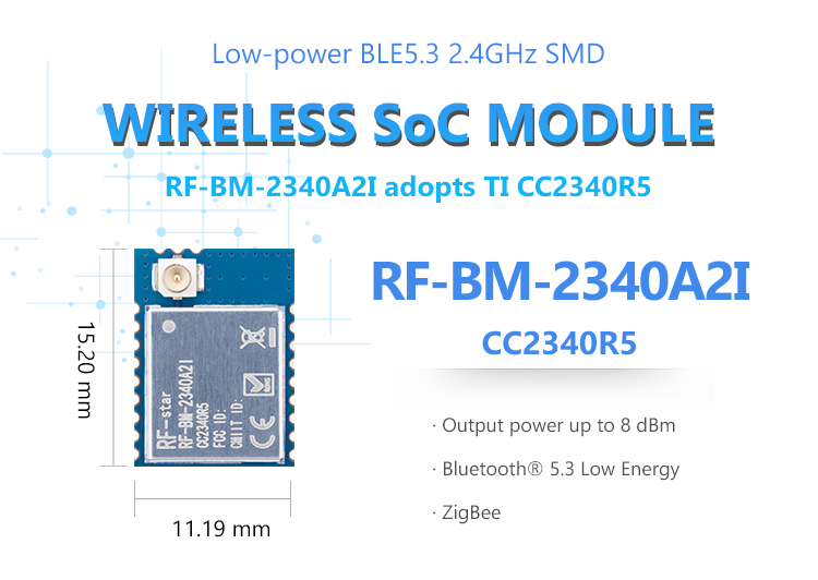 Size of CC2340 module RF-BM-2340A2I Size of CC2340 module RF-BM-2340A2I